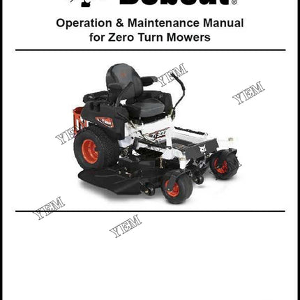 ZT3000 Mower Operation and Maintenance Manual Part # 4178913ENUS For Bobcat Parts