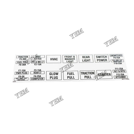 Decal Fuse Relay Part # 7117407 For Bobcat Parts